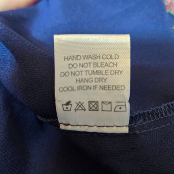 Tularosa Jaelyn Mini Dress Navy Butterfly Print Semi Sheer Flowy Boho Large NWT - Picture 16 of 16